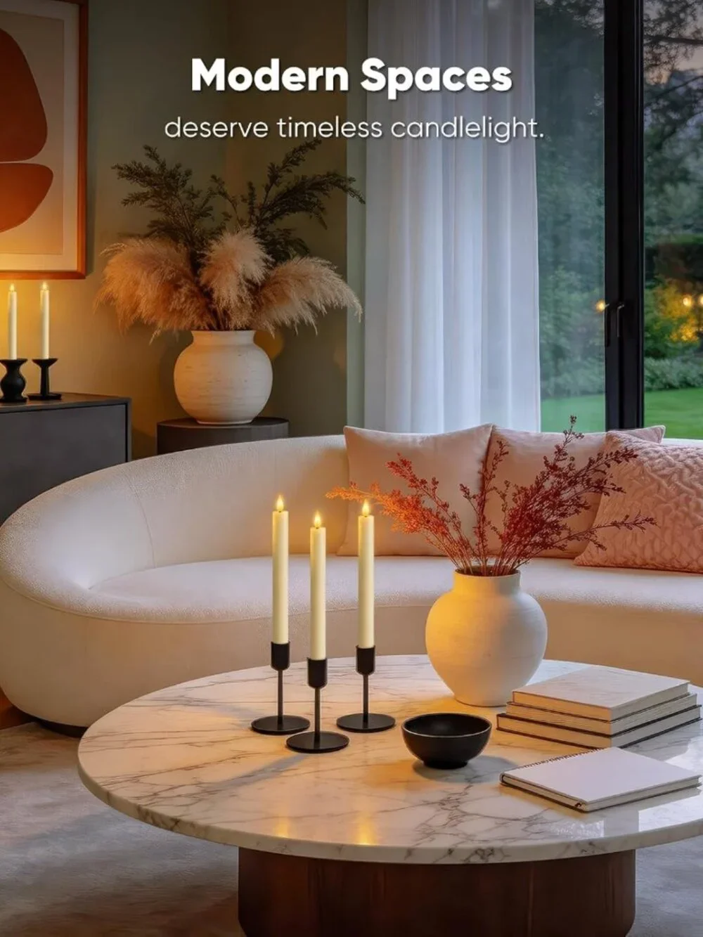 24 Pcs Flameless Taper Candles with Remote - Flickering LED Candlesticks for